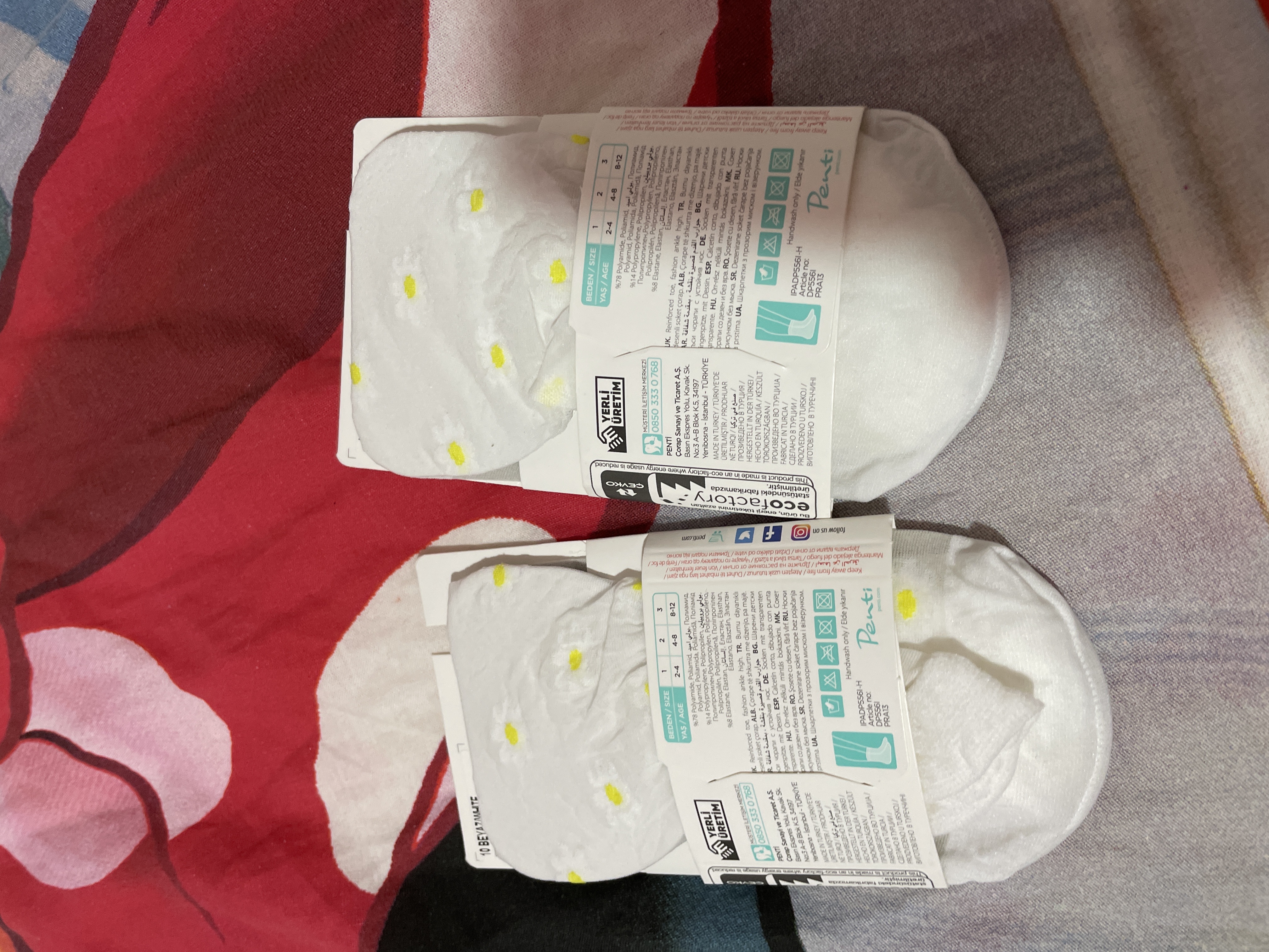 Beyaz Pretty Moon Daısy Soket Çorap