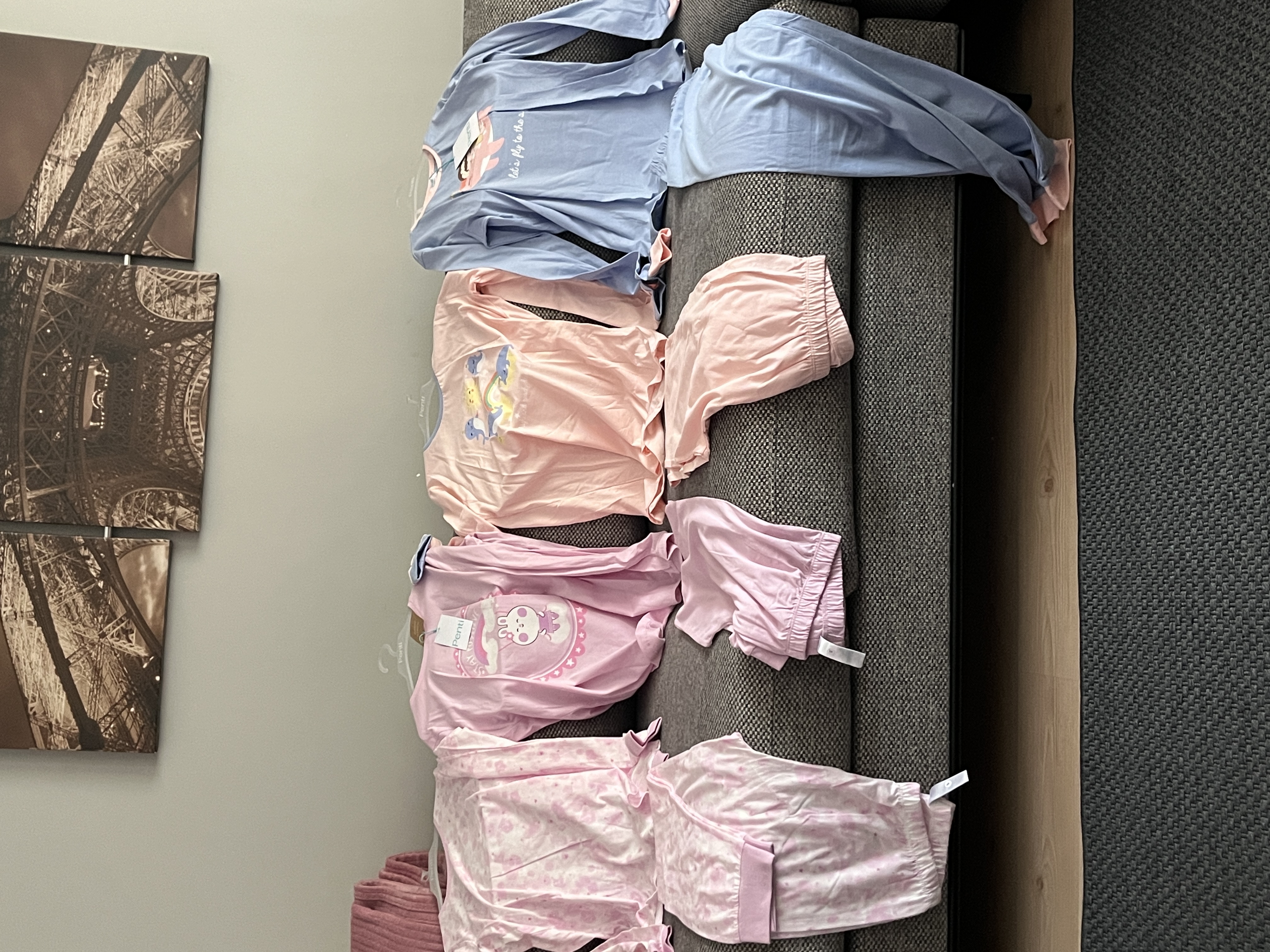 Pamuklu Kız Çocuk Sky 2li Çok Renkli Pijama Takımı