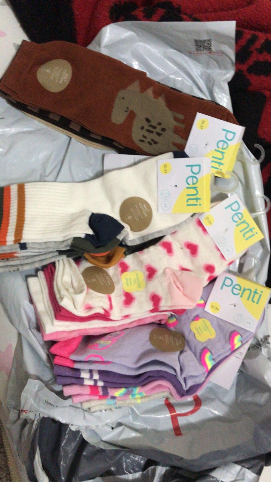 Kız Çocuk Pink Heart 4lü Çok Renkli Soket Çorap